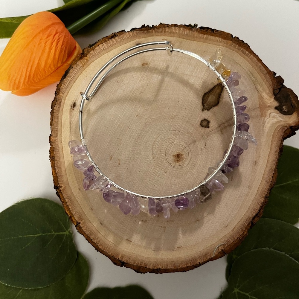 Beautiful ametrine (amethyst/citrine) bangle